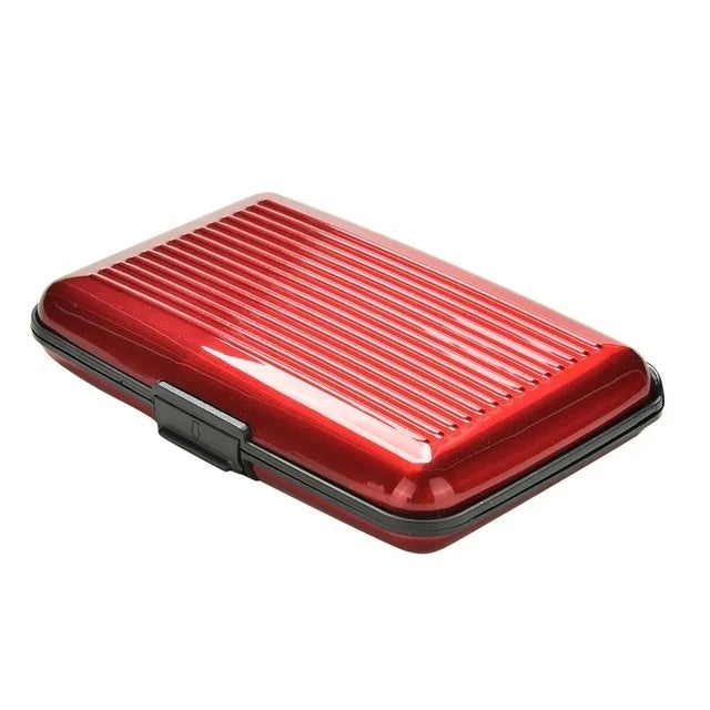 Mini Suitcase Card Holder – Aluminum RFID Business Card Case Card Holder Case Axl red