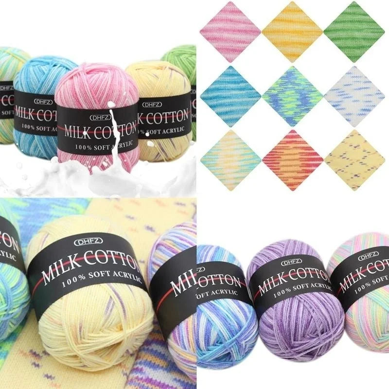 Mixed Colour Cotton Knitting Yarn 50g – Soft Crochet Wool Knitting Yarn Axl