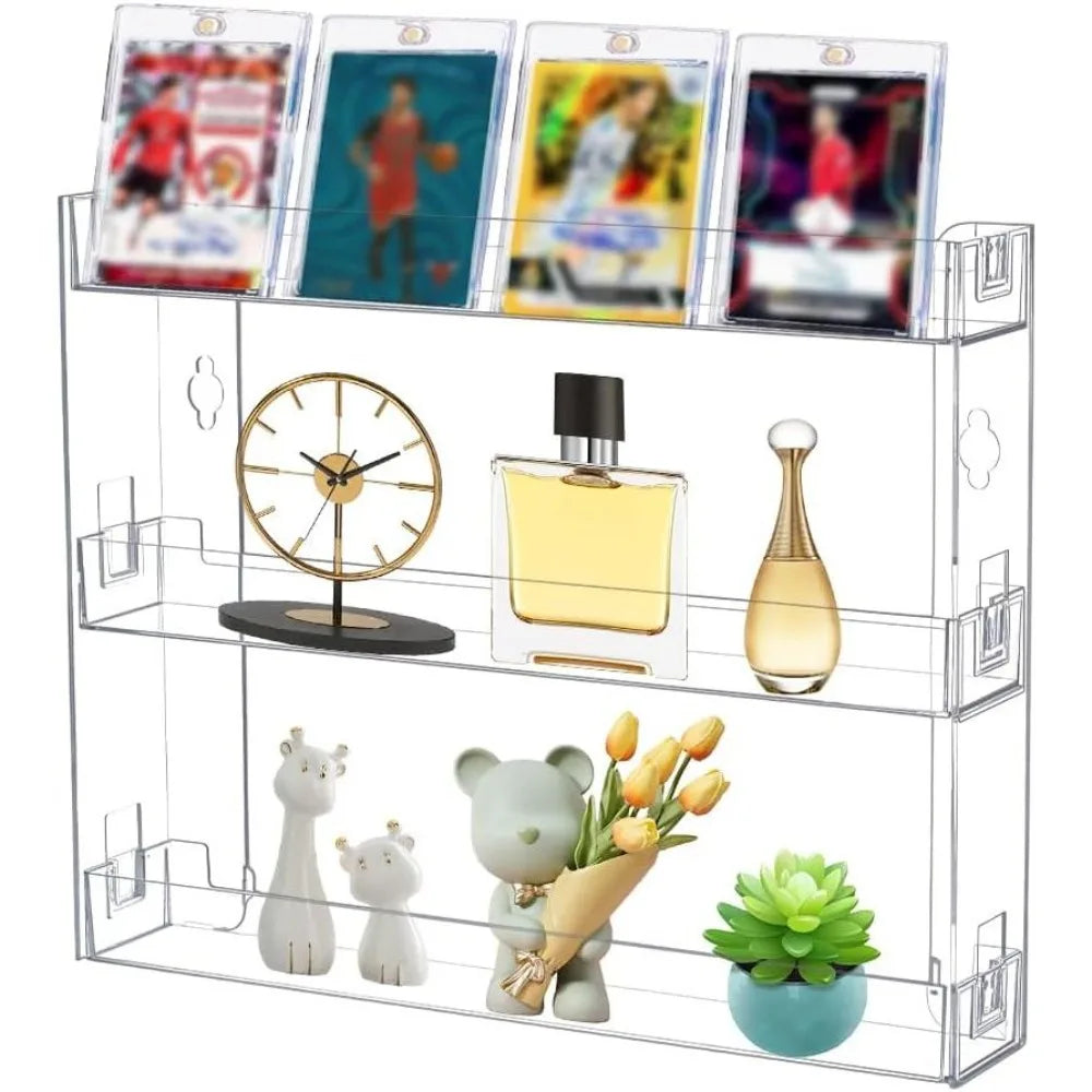 3-Tier Acrylic Trading Card Wall Display Shelf | Clear Organizer Card Display Shelf Axl AECH04-19413