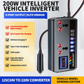200W Car Power Inverter 9-in-1 | PD, QC3.0, USB-C & AC 220V Car Power Inverter Axl havedisplay-1pcs