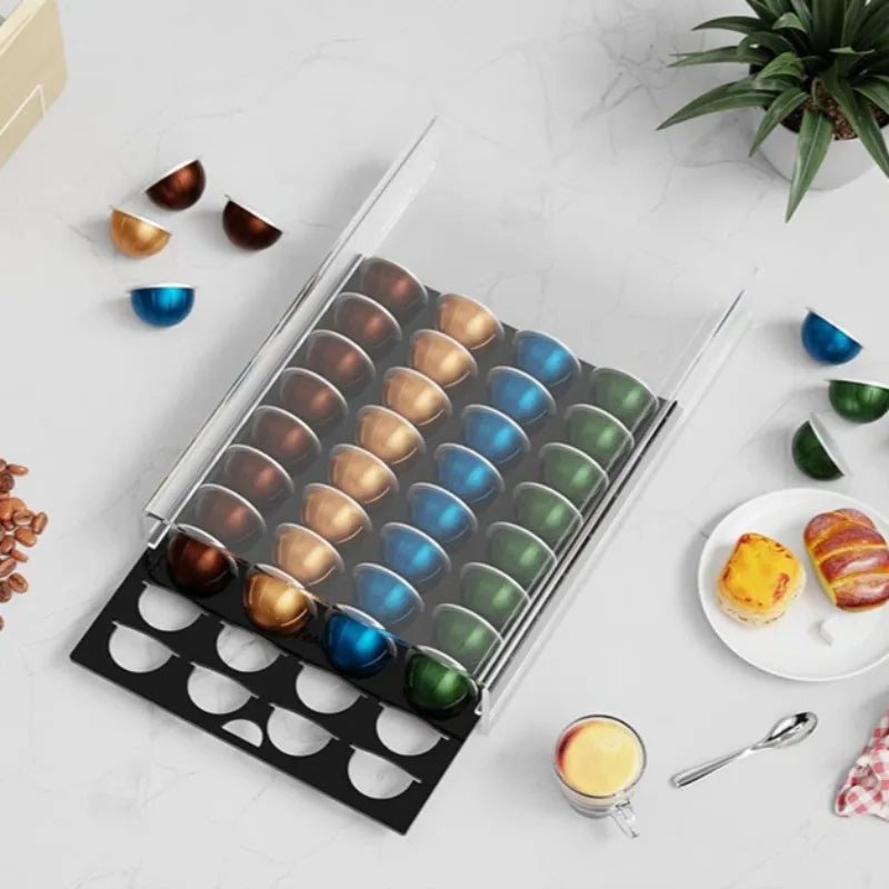 Acrylic Coffee Capsule Storage Rack – Modern Minimalist Organizer Coffee Pod Rack Axl