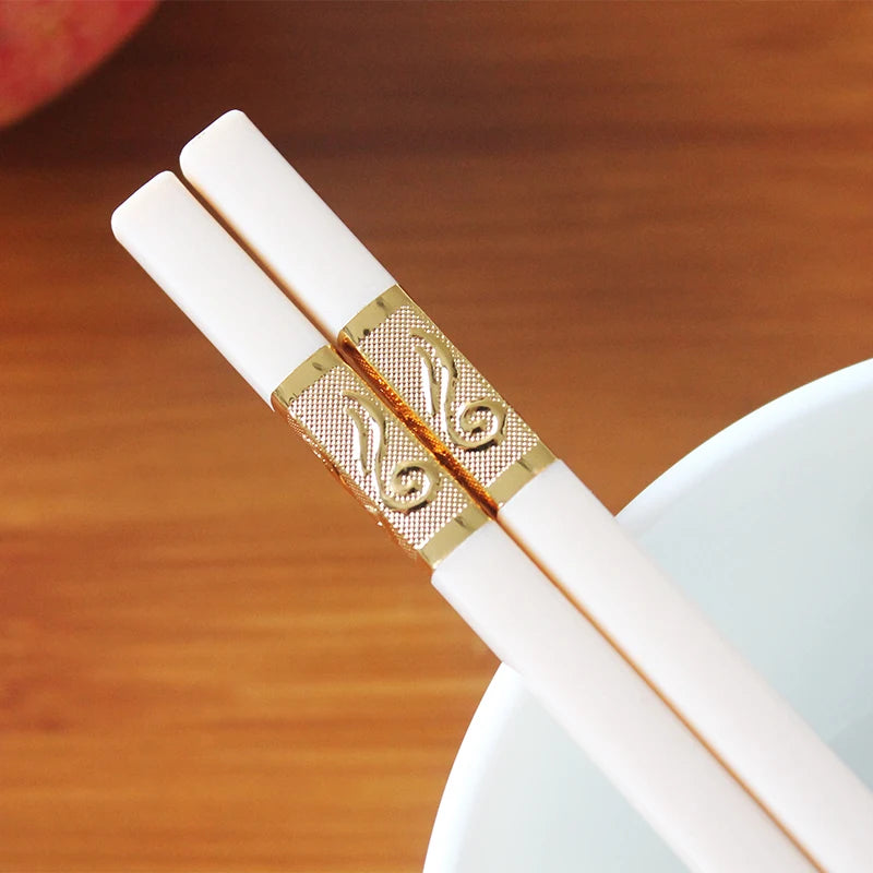 4-Pair Alloy Chopsticks Set – Sushi Hashi Wedding Flatware Chopstick Set Axl