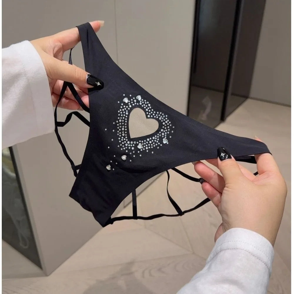 Women's Seamless Mesh Low-Rise Briefs – Heart Hollow Underwear Women's Briefs Axl Black One Size 1pc