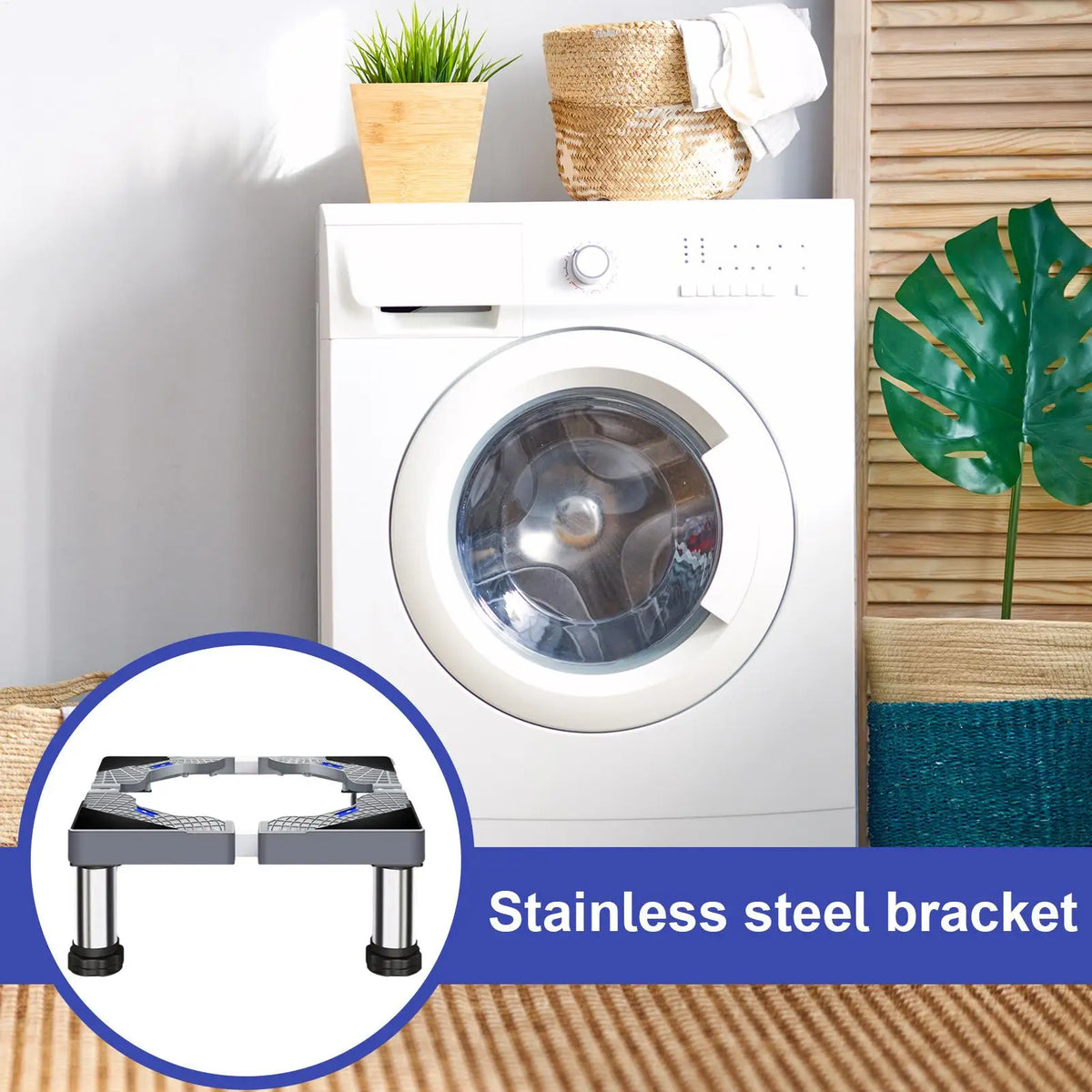 Stainless Steel Washing Machine & Dryer Pedestal Stand – 4 Feet Appliance Pedestal Stand Axl