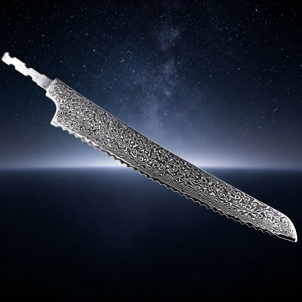 Damascus Steel Knife Blank – Forged DIY Chef Blade No Handle Damascus Knife Blank Axl Bread Blade