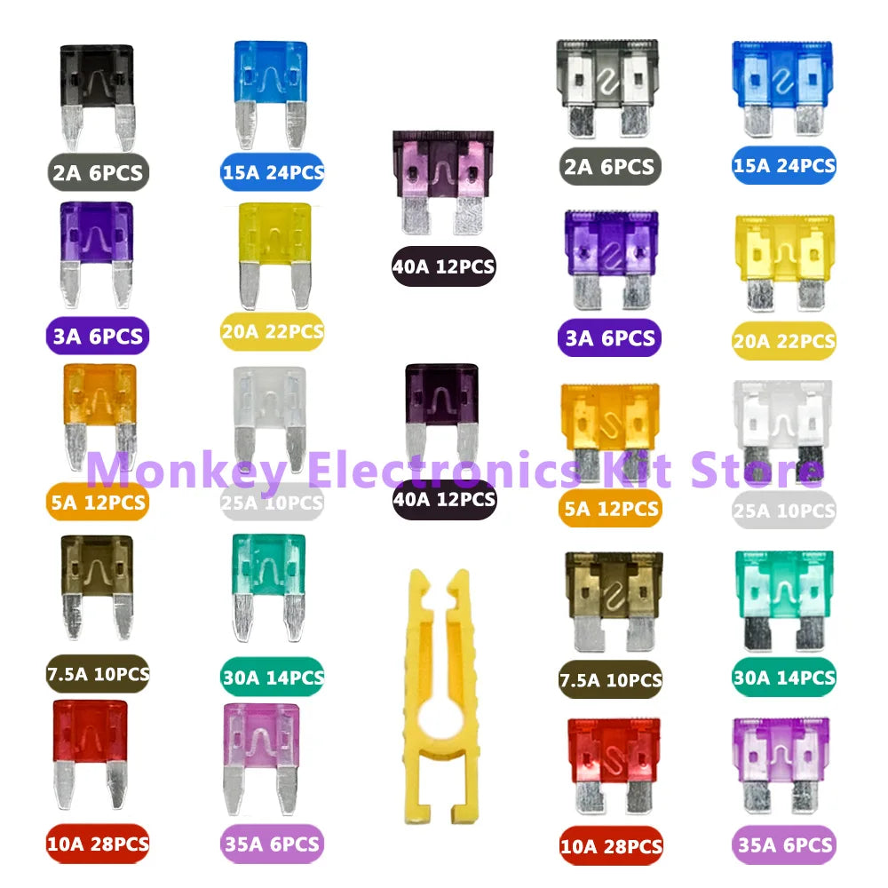300 PCS Car Blade Fuse Kit 2A–40A | 11 Sizes + Storage Box Auto Fuse Kit Axl 1Kit(300PCS)