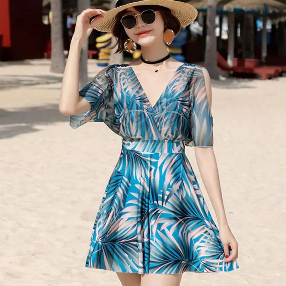 Women's Plus Size Floral Bikini Set | One Shoulder Swimsuit Women's Swimsuit Set Axl