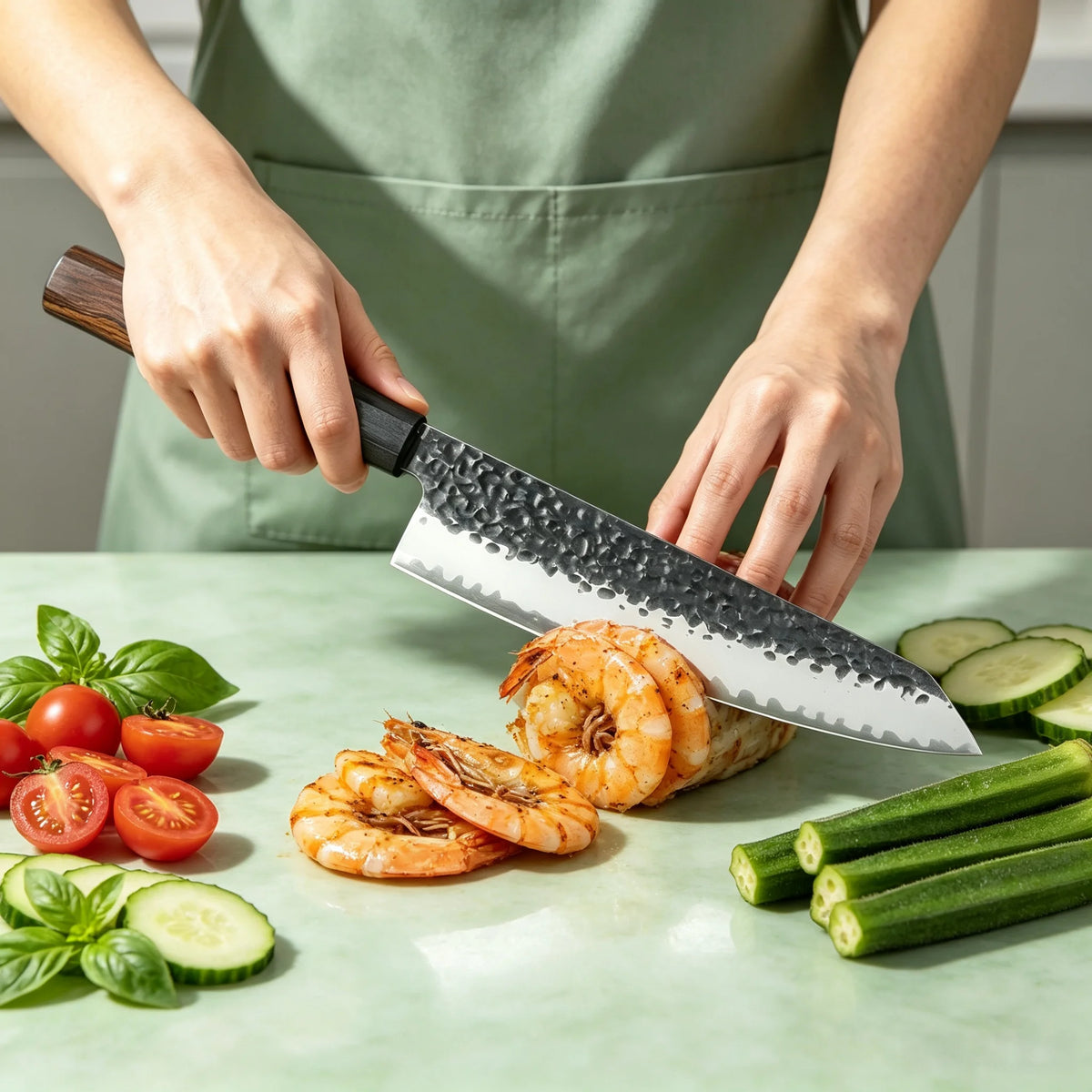Hand Forged Kiritsuke Chef Knife – Stainless Steel Slicer Chef Knife Axl