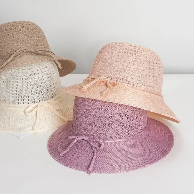 Women's Braided Beach Sun Hat – Wide 6cm Brim Visor Women's Sun Hat Axl