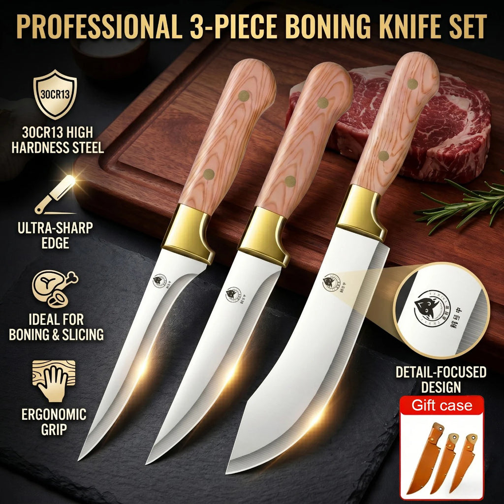 3-Piece Professional Kitchen Knife Set with Sheaths Kitchen Knife Set Axl