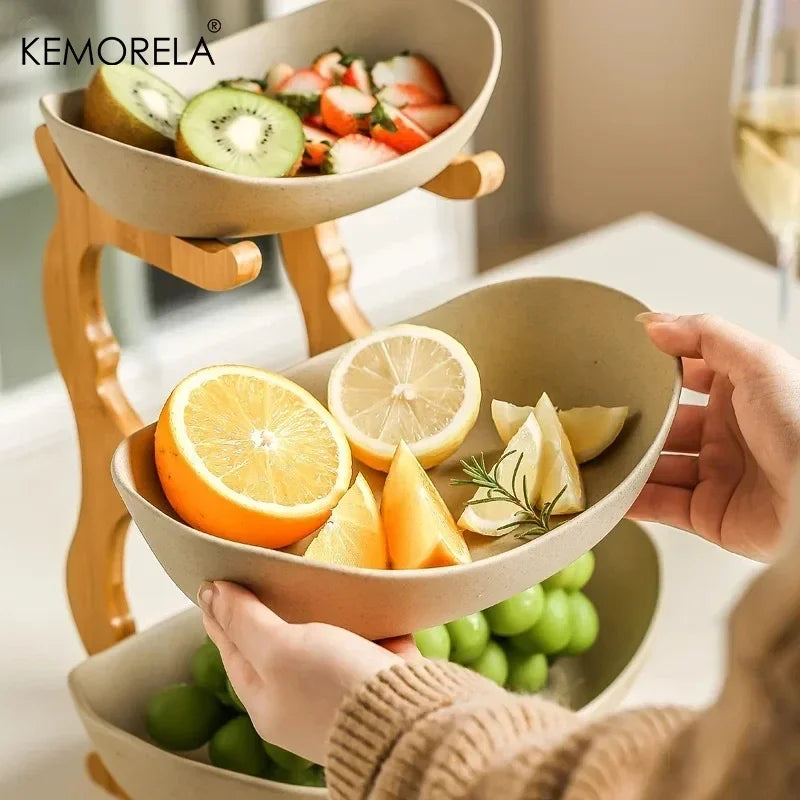 2/3 Layer Fruit Plate – Modern Plastic Tiered Snack Dish Stand Tiered Serving Stand Axl