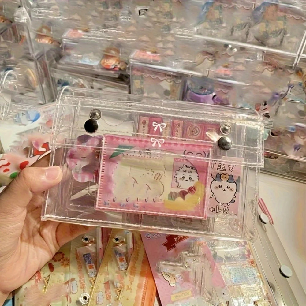 Clear PVC Cosmetic & Pencil Case – 4-Layer Travel Organizer Clear Organizer Bag Axl