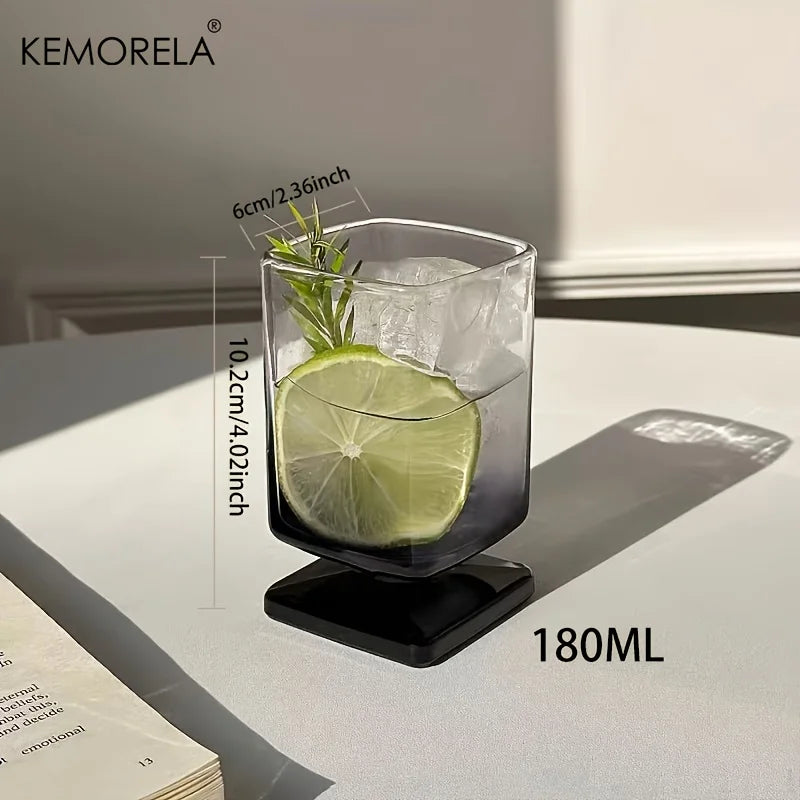 Square Black Gradient Glass Tumbler – Cocktails & Whiskey Glass Tumbler Axl