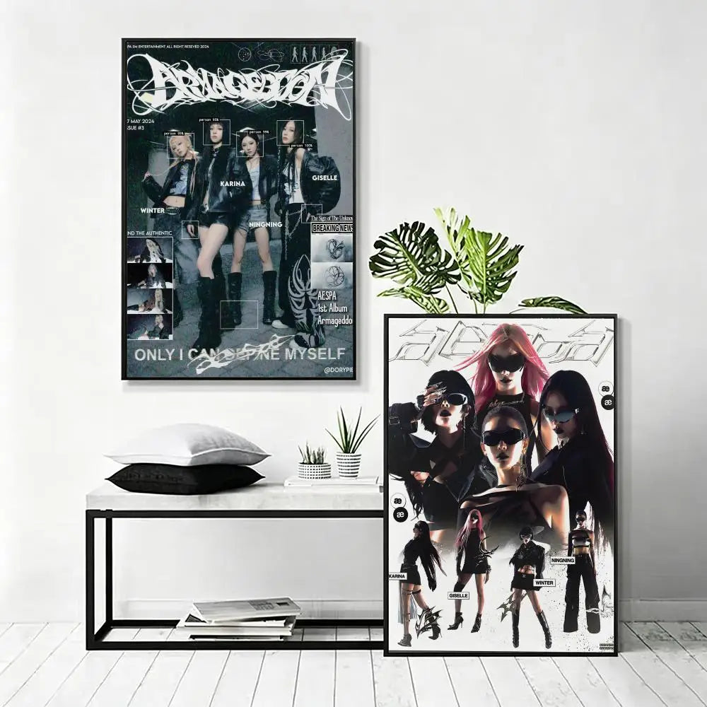 Aespa Kpop Girl Group HD Poster – Waterproof Wall Decor Wall Art Poster Axl