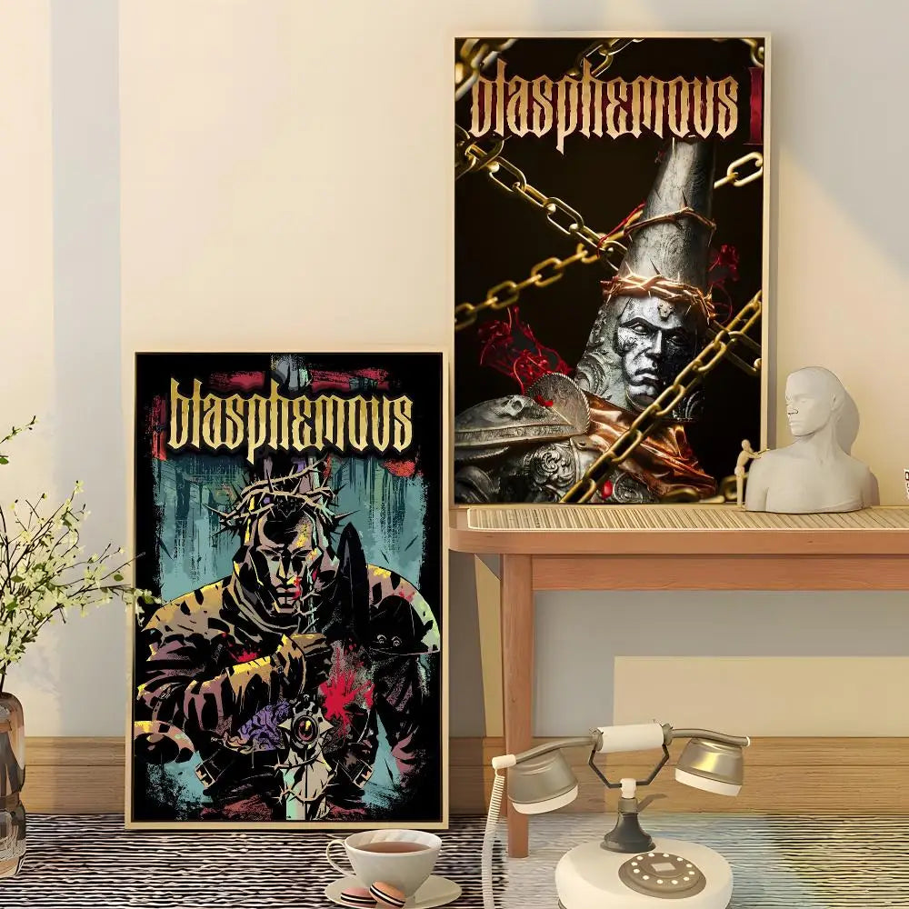 Blasphemous Game Poster – HD Waterproof PVC Wall Sticker Wall Poster Sticker Axl