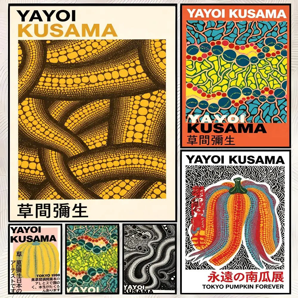 Yayoi Kusama Wall Art Poster – Self-Stick Waterproof HD Wall Art Poster Axl