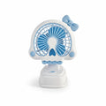 Mini USB Desktop Fan – Skull & Bow Design, 3-Speed Control Mini Desktop Fan Axl Blue White