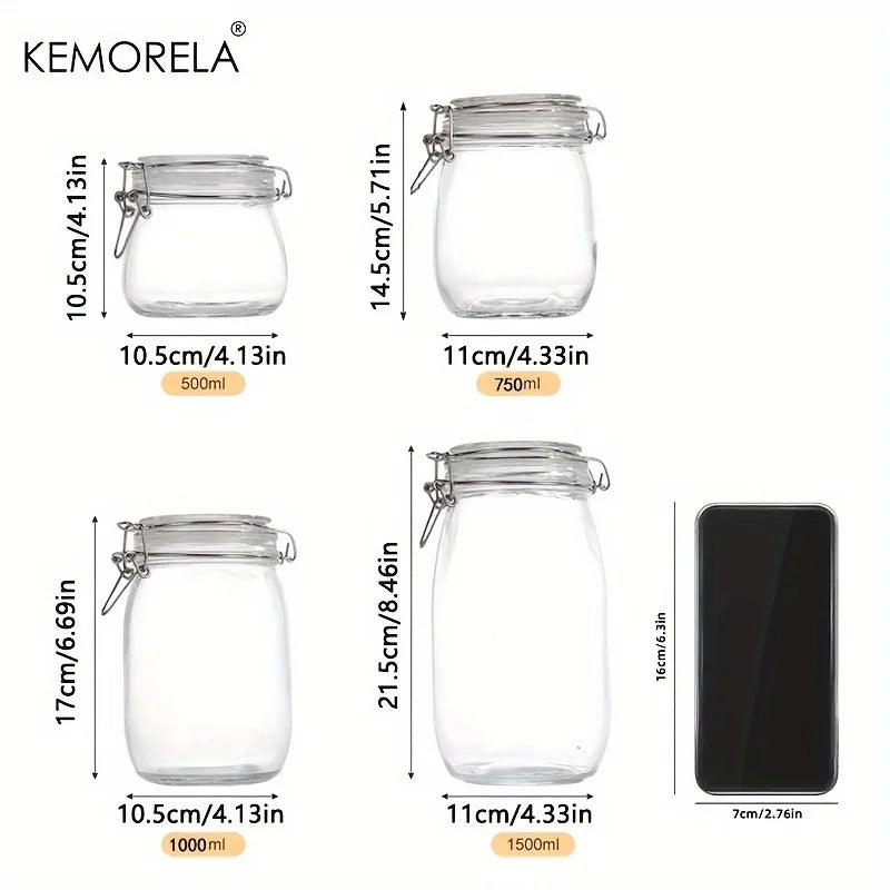 Borosilicate Glass Airtight Storage Jar – BPA-Free & Dishwasher Safe Glass Storage Jar Axl