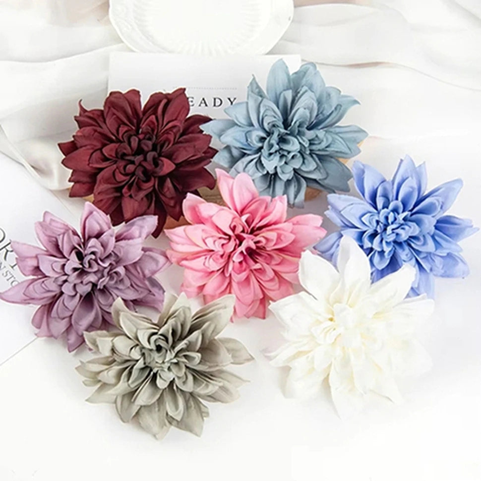 Artificial Silk Rose Dahlia Flower Heads – 3 or 15 Pack Artificial Flower Heads Axl