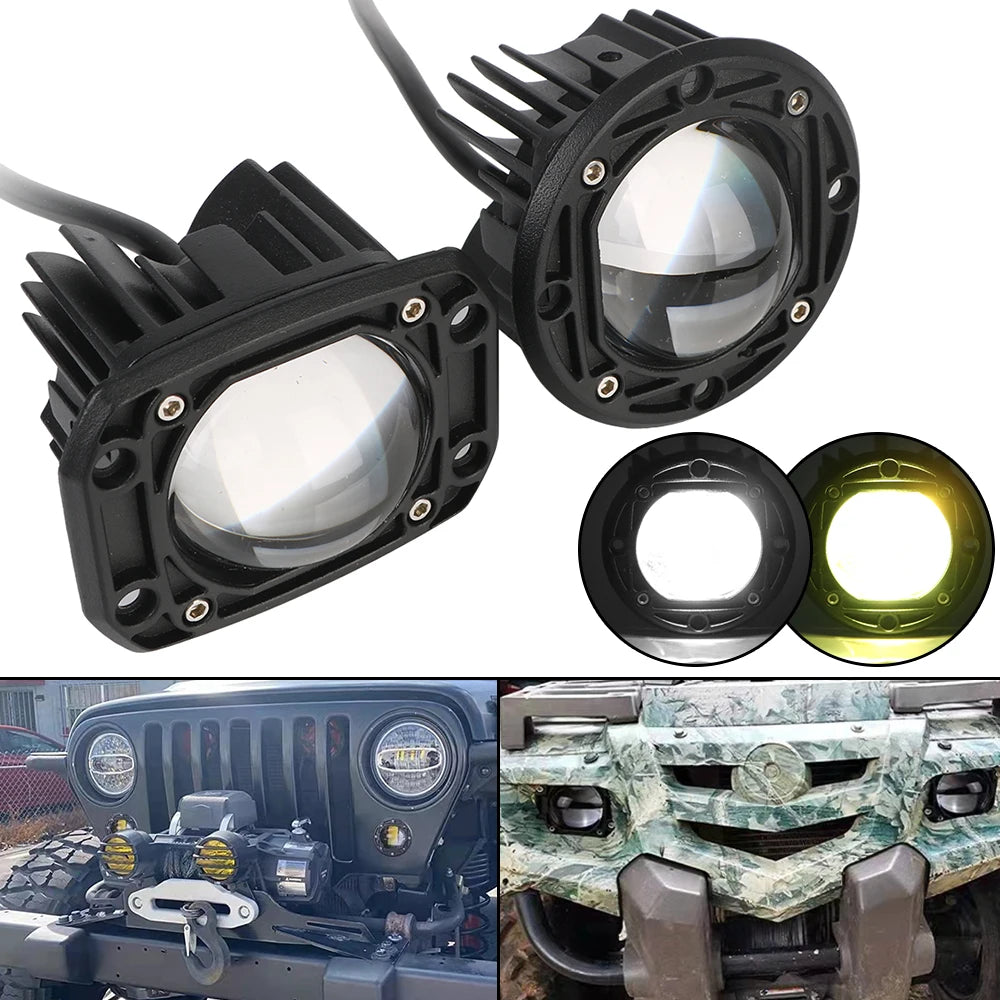 8D Lens 30W LED Flush Mount Work Light 6000K/3500K Dual Color LED Work Light Axl