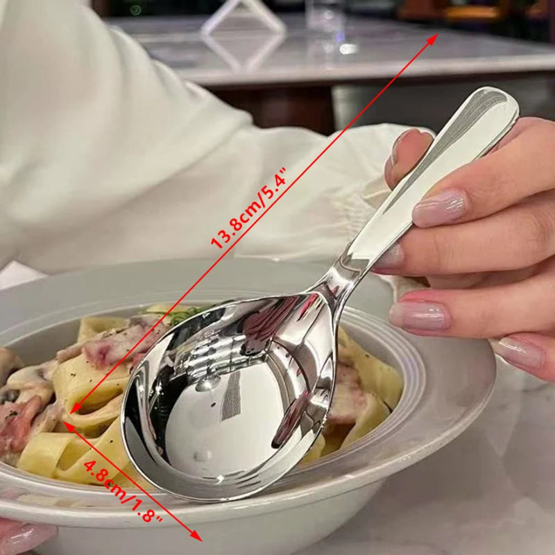 Long-Handle Stainless Steel Dinner Spoon – Stirring & Serving Dinner Spoon Axl