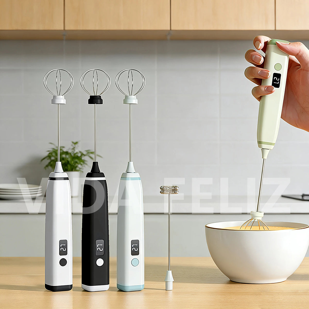 Cordless Rechargeable Milk Frother – Coffee Foam & Egg Whisk Handheld Milk Frother Axl