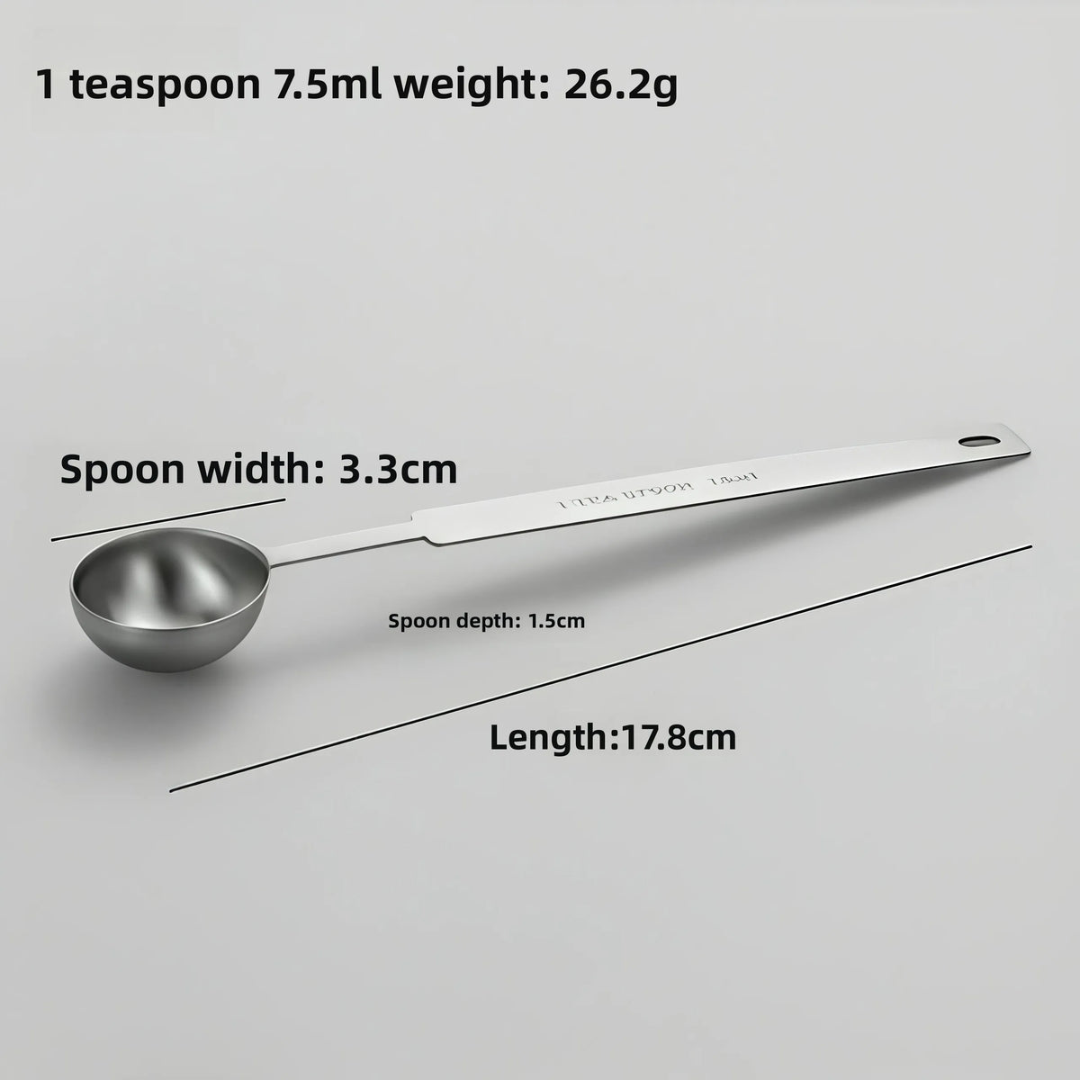 7-Piece Stainless Steel Measuring Spoons Set – Long Handle Measuring Spoons Set Axl 7.5ML