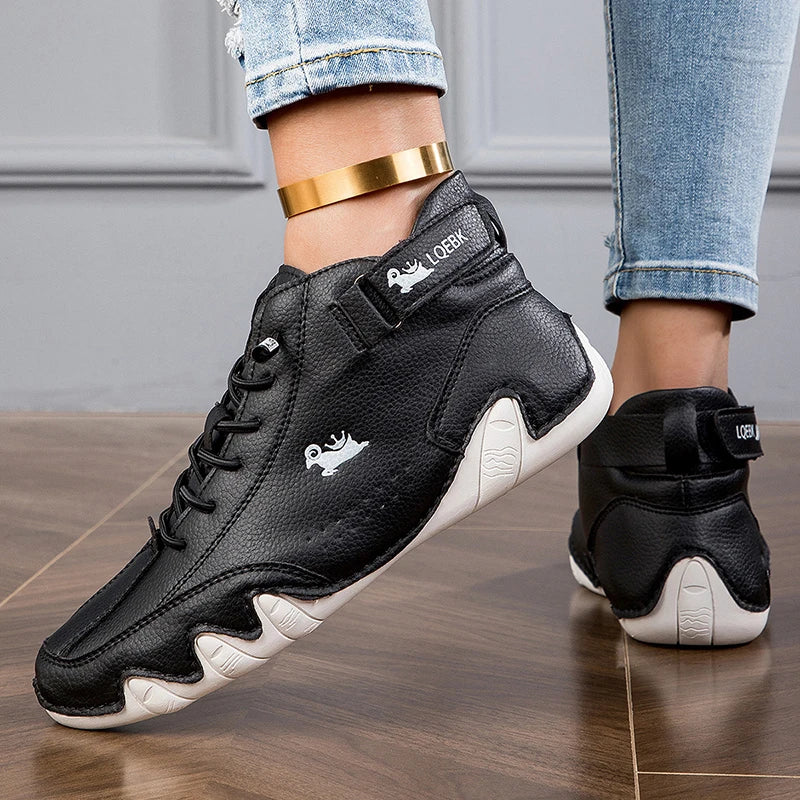 Women's Lace-Up Flat Ankle Boots – Breathable Casual Short Boot Flat Ankle Boots Axl