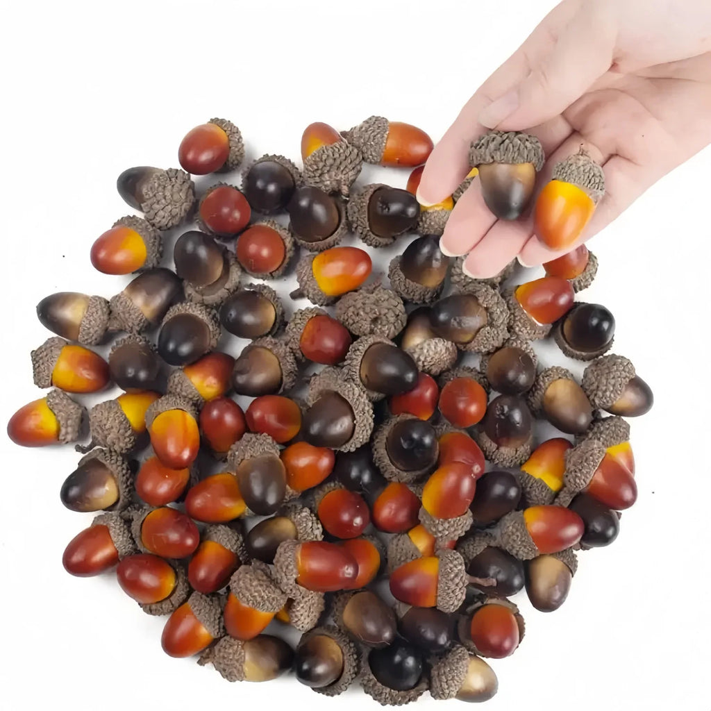 50 Pcs Faux Acorns – Autumn Vase Filler & Wreath Ornaments Seasonal Decor Ornaments Axl