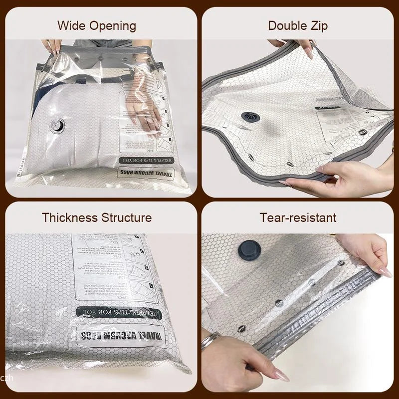 Vacuum Compression Bags for Travel + Rechargeable Pump – 15 Pack Vacuum Storage Bags Axl