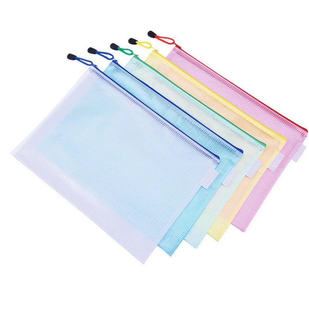 PVC Waterproof Zip Pocket Folder – Document Stationery Organizer Document Folder Pouch Axl
