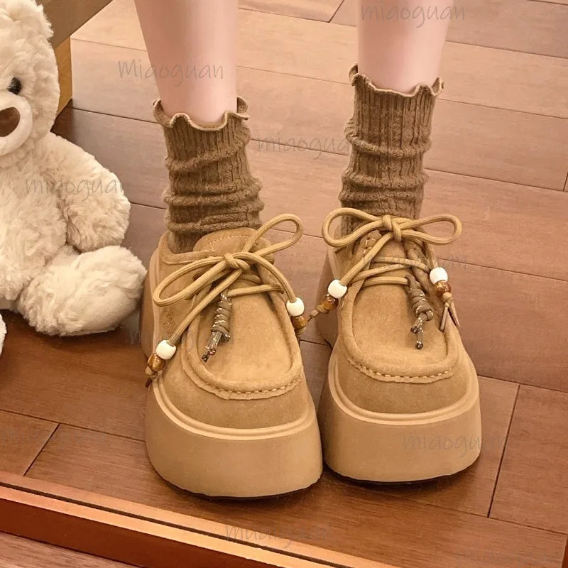 Women's Platform Mule Slippers – Suede Slip-On Loafers Platform Mule Slippers Axl