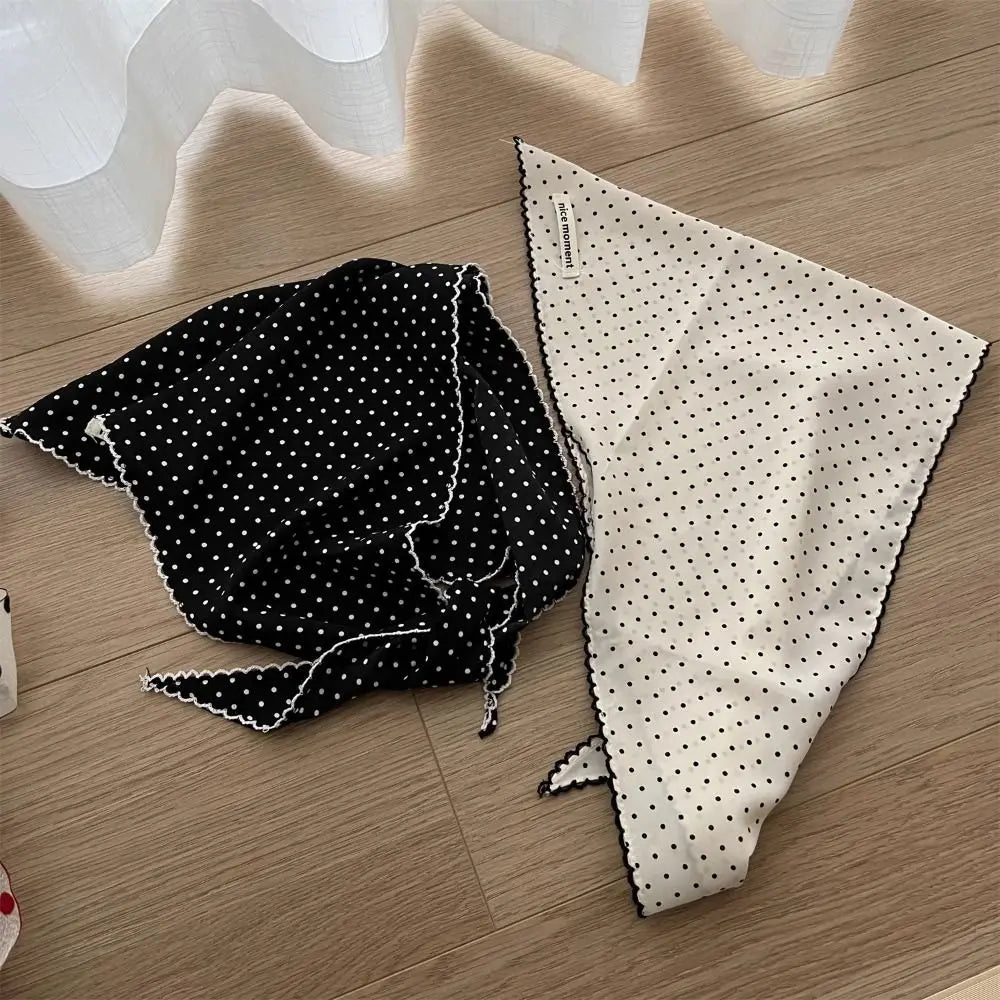 Polka Dot Triangle Hair Scarf – Korean Headband & Neckerchief Triangle Hair Scarf Axl