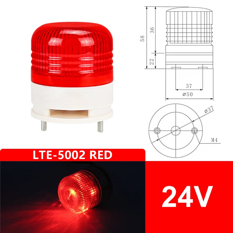 LTE-5002TJ LED Strobe Warning Light 12V 24V 220V Flashing Strobe Warning Light Axl 24V only RED