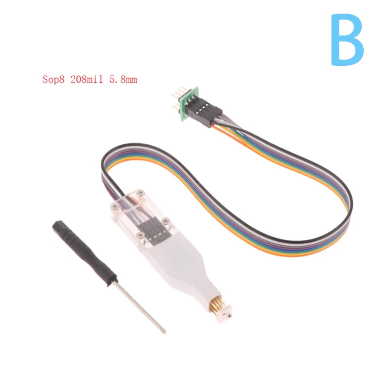 SOP8 WSON Flash EEPROM Chip Burner Probe Spring Needle Cable Chip Programmer Cable Axl B