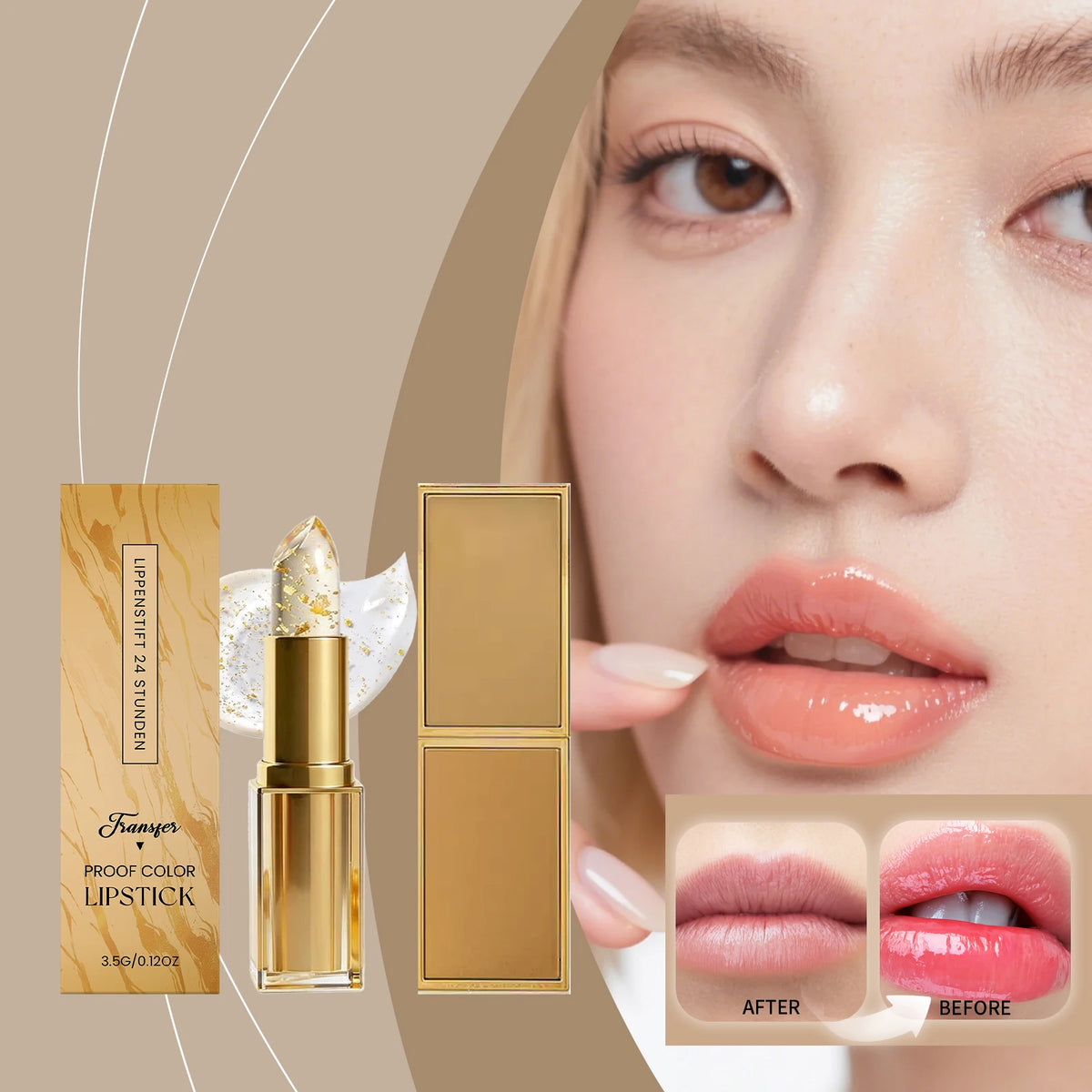 PH Reactive Color Changing Lipstick – Gold Flecks Lip Balm PH Reactive Lip Balm Axl