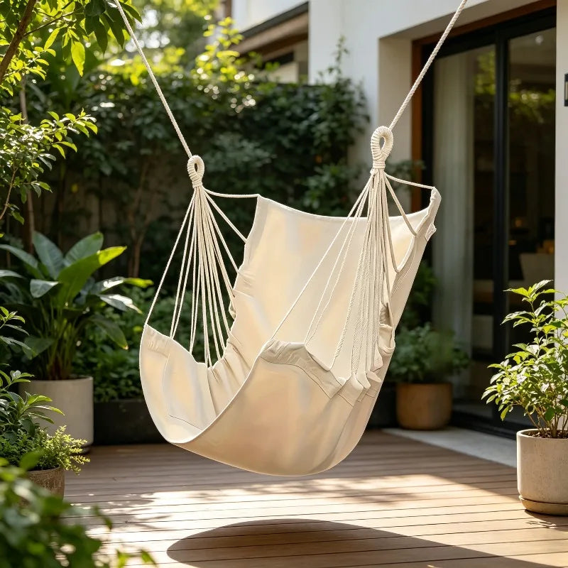 Hanging Basket Swing Chair – Indoor Outdoor Cotton Swing Bed Hanging Swing Chair Axl