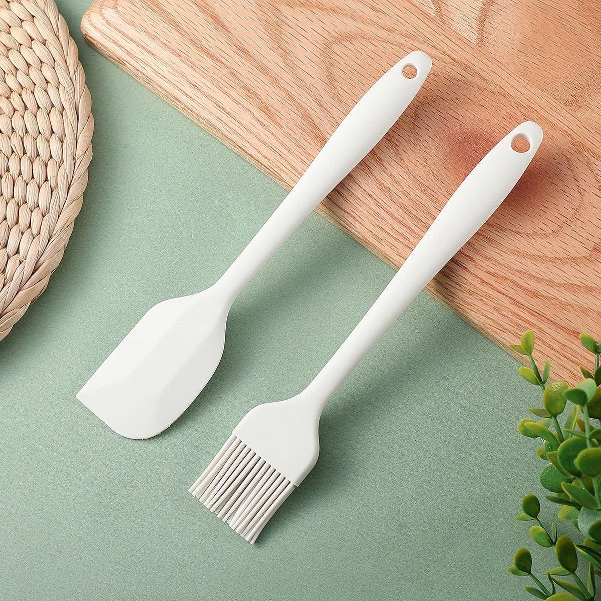 Silicone Baking Spatula & Oil Brush Set – 2-Piece Kit Silicone Baking Set Axl