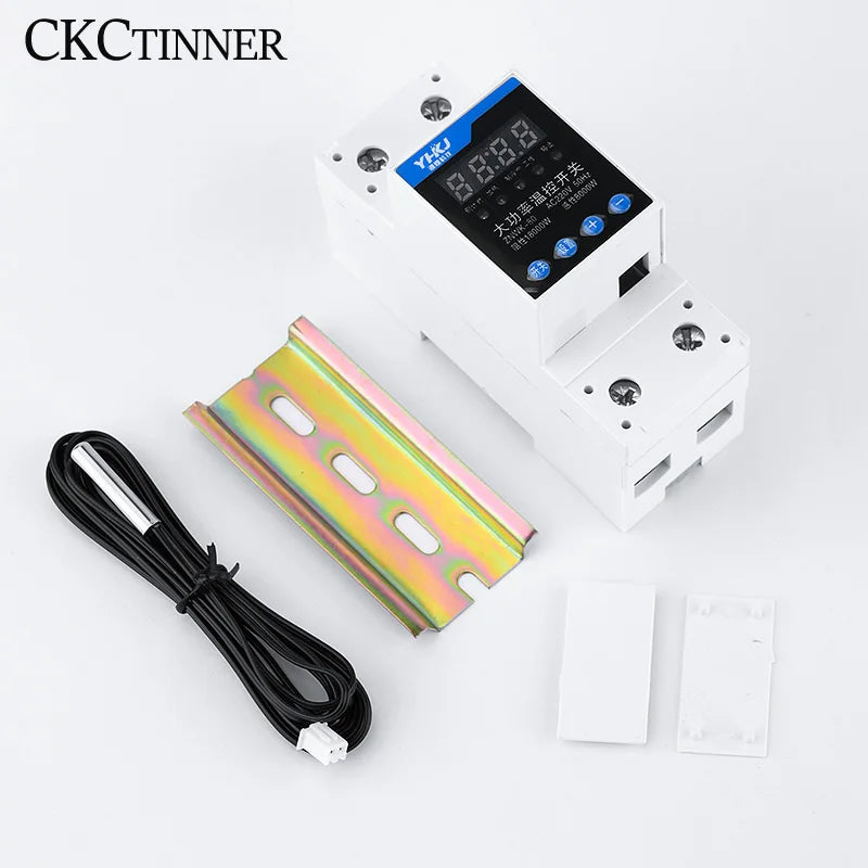 CKCTINNER 80A DIN Rail Temperature Control Switch AC 220V NTC Temperature Control Switch Axl