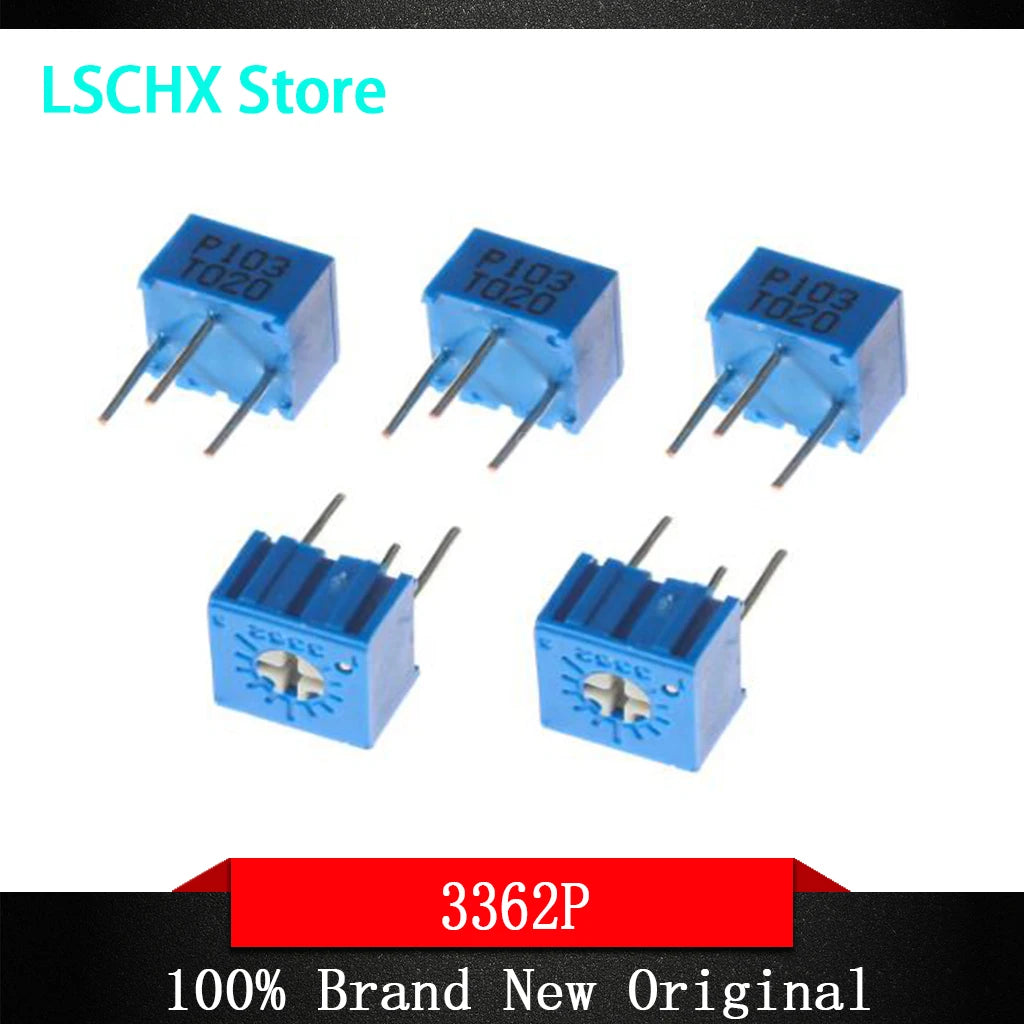 100pcs 3362P Trimmer Potentiometer 100Ω–1MΩ | Trimpot Pack Trimmer Potentiometer Axl 100 Ohm