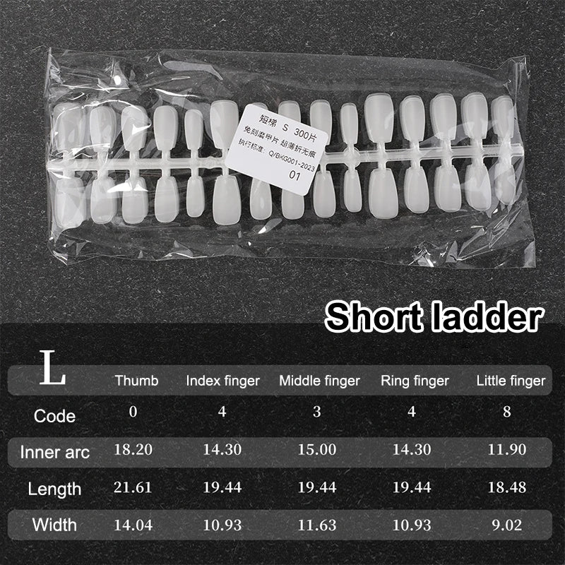 300 Pcs Matte & Clear False Nail Tips – Gel Extension DIY Kit False Nail Tips Axl A16