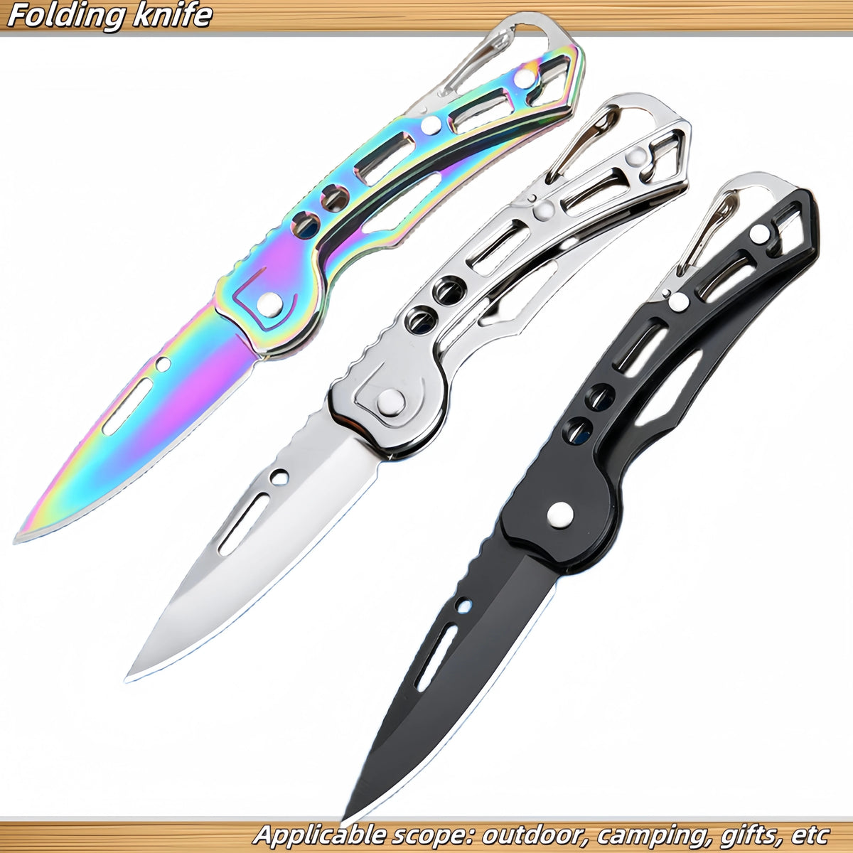 Mini Stainless Steel Folding Pocket Knife with Keychain Rope Folding Pocket Knife Axl