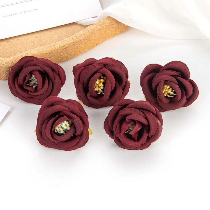 Silk Tea Rose Buds – Artificial Flowers for Home & Wedding Decor Artificial Silk Flowers Axl color 5 30pcs
