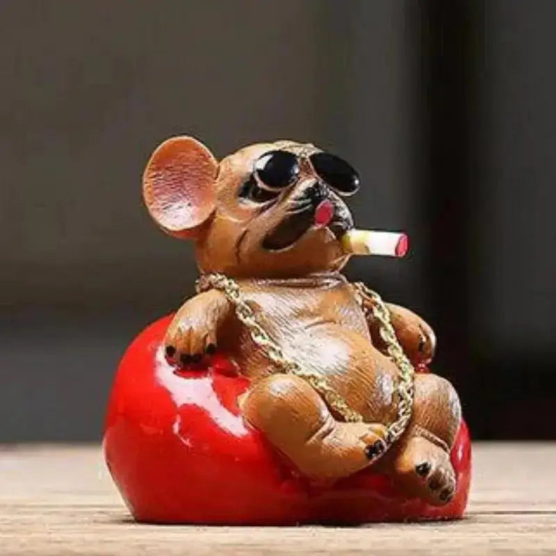 Bulldog Car Dashboard Figurine – Resin Dog Ornament Decor Car Dashboard Figurine Axl