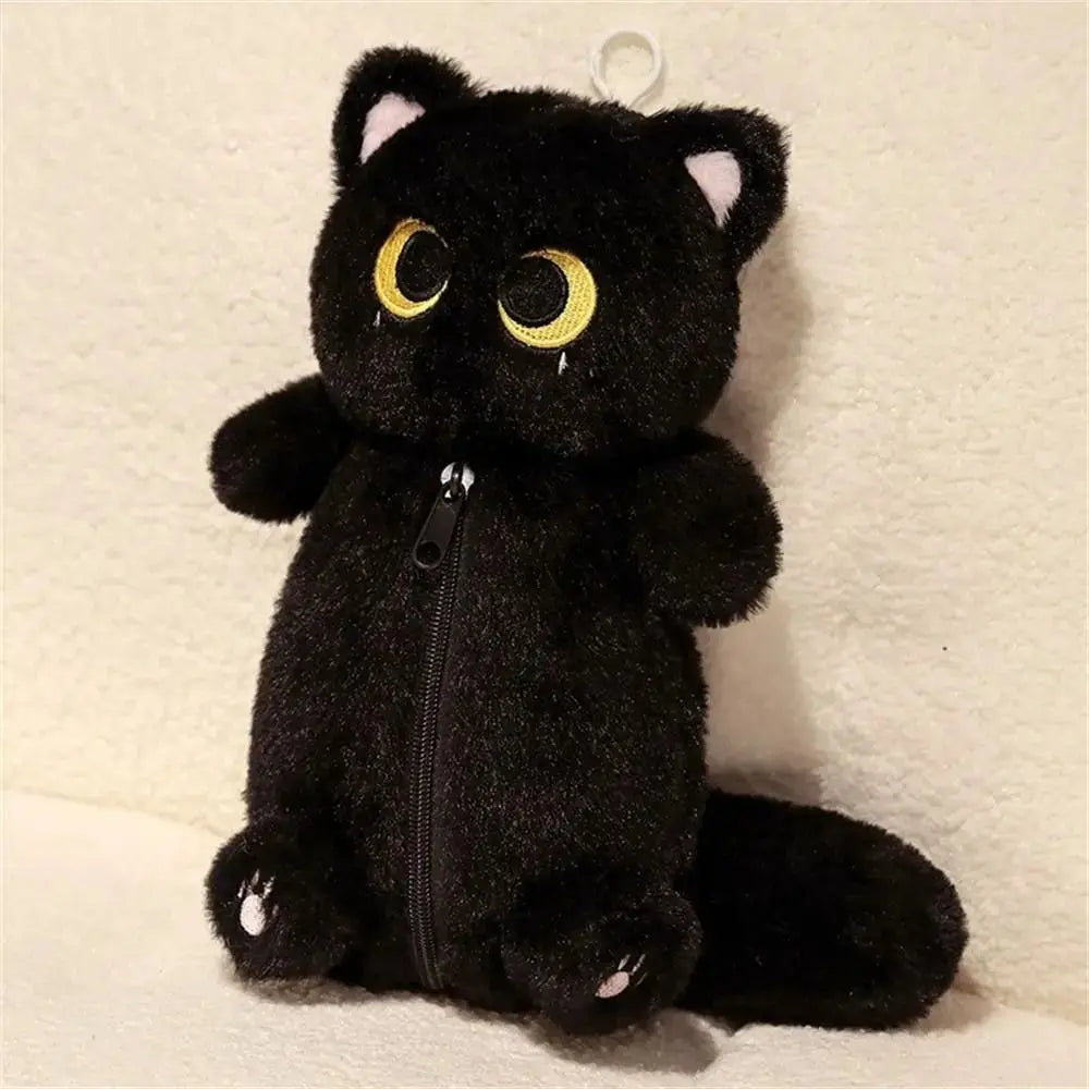 Cartoon Cat Plush Pencil Bag – Large Capacity Stationery Organizer Pencil Case Axl