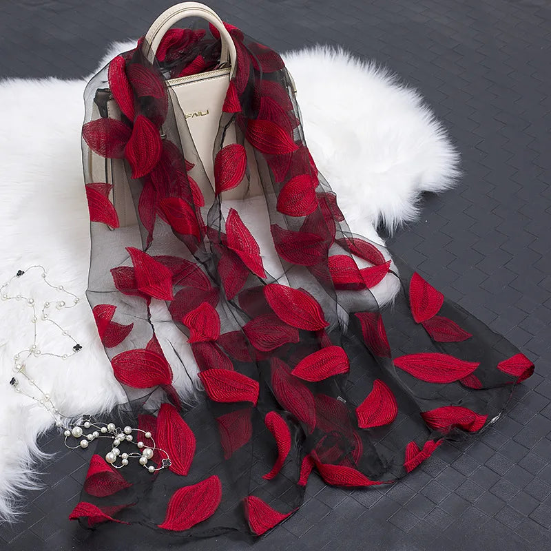 Women's Elegant Long Chiffon Scarf – Shawl, Hijab & Wrap Chiffon Scarf Wrap Axl red