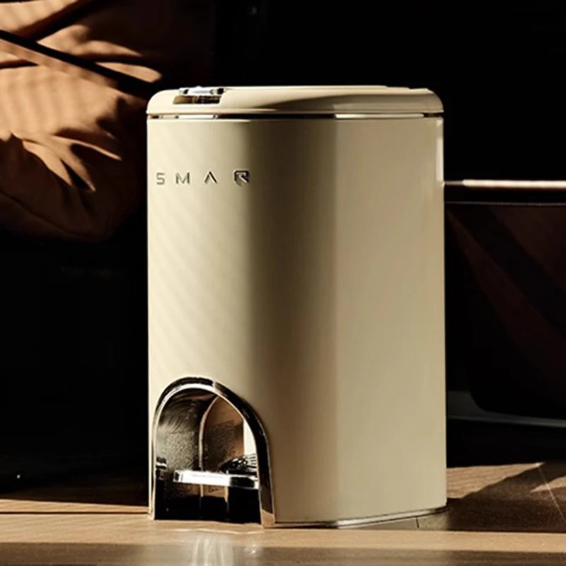 Large Plastic Waste Bin with Lid | 8–20L Kitchen Trash Can Plastic Waste Bin Axl 10L Cream Color