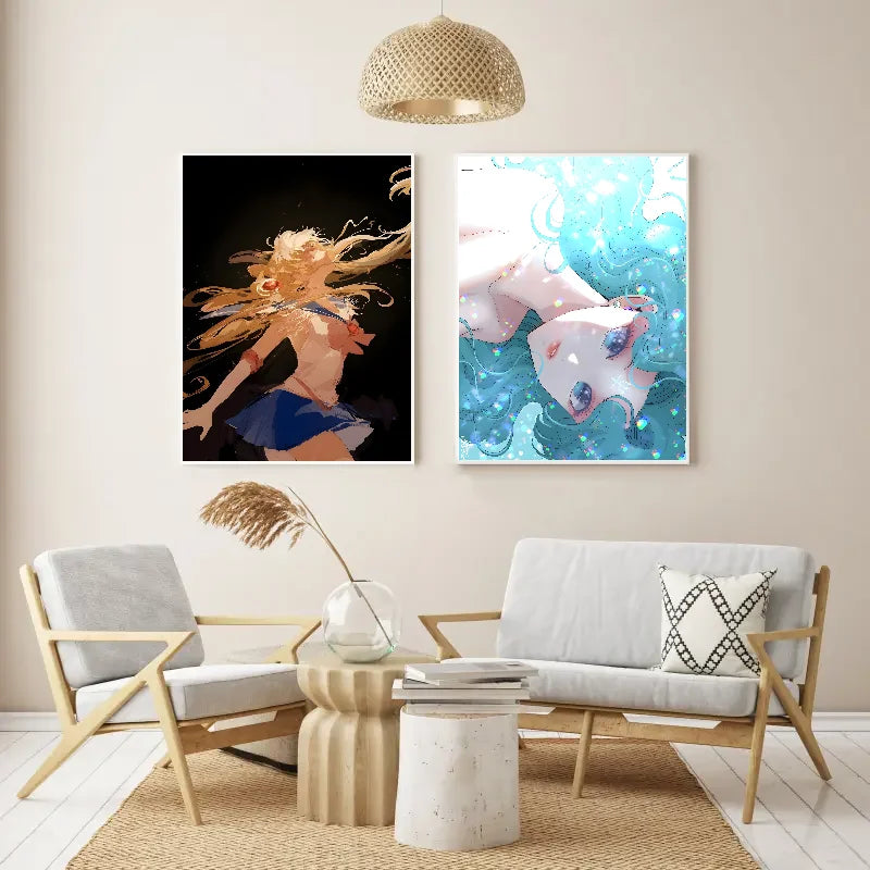 Japanese Anime Sailor Moon Wall Poster Self-Adhesive Sticker Anime Wall Poster Axl