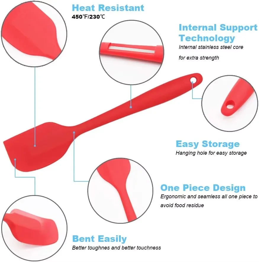 3-Piece Silicone Spatula Set – BPA-Free Non-Stick Baking Tools Silicone Spatula Set Axl