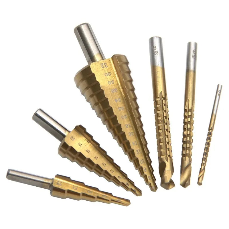 6-Piece Step Drill Bit Set – 4-12 to 4-32mm Wood Hole Saw Kit Step Drill Bit Set Axl